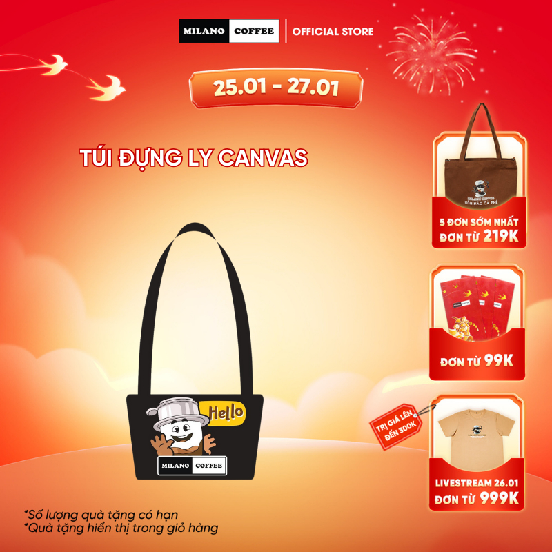 Túi đựng ly canvas MILANO COFFEE