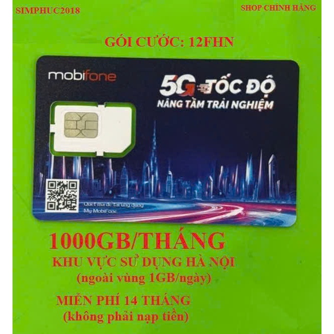 SIM 5G MOBIFONE 1000GB/THÁNG (FREE 14 THÁNG) _DÀNH CHO KH HÀ NỘI