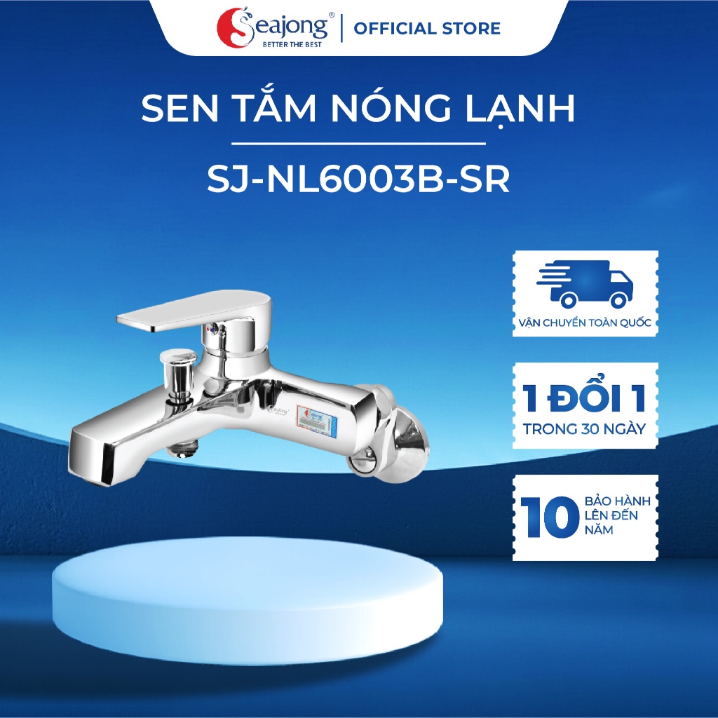 Sen Tắm Nóng Lạnh Cao Cấp Seajong SJ-NL6003B - Van Lõi Sedal 600K Lần, Đồng Mạ 5 Lớp Chrome, Điều Ch