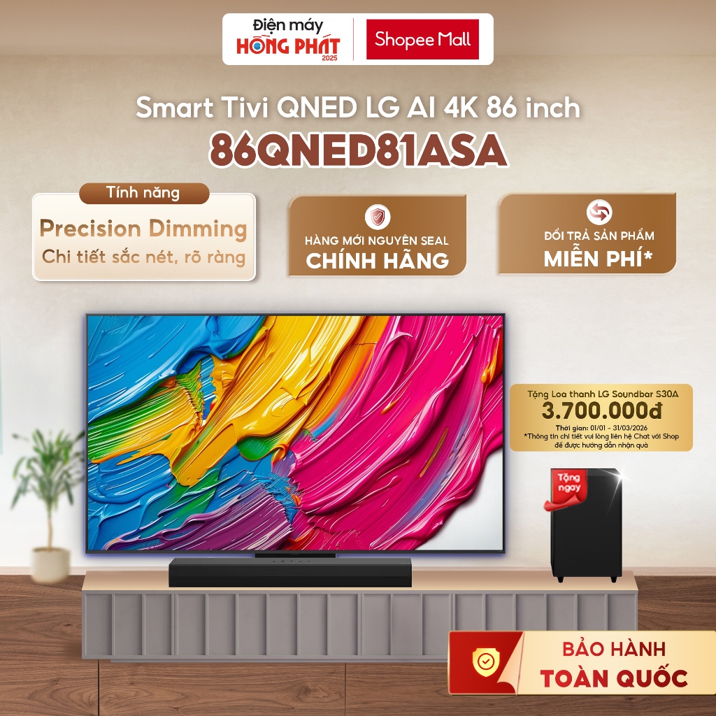 86QNED81ASA - Smart Tivi LG QNED AI 4K 86 Inch 86QNED81ASA - [Giao-Lắp HCM]