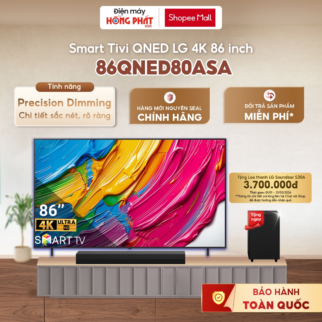 TiVi LG AI 2025 QNED AI 86 inch 86QNED80ASA [Giao-Lắp HCM]