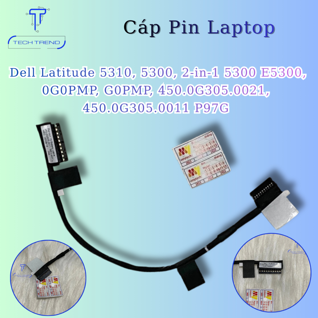 Cáp pin laptop Dell Latitude 5310, 5300, 2-in-1 5300 E5300, 0G0PMP, G0PMP, 450.0G305.0021, 450.0G305