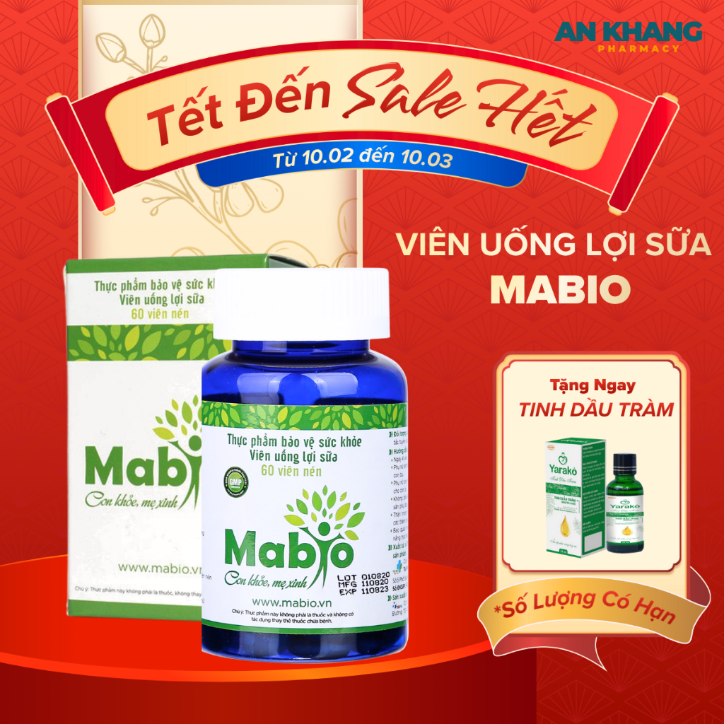 Viên Uống Lợi Sữa Mabio – Tăng Tiết Sữa, Gọi Sữa Nhanh, Ngăn Ngừa Tắc Tia Sữa
