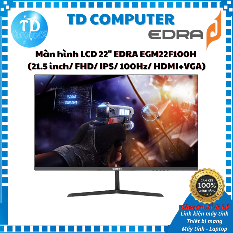 Màn hình LCD 22" EDRA EGM22F100H (21.5 inch/ FHD/ IPS/ 100Hz/ HDMI+VGA) - Hàng chính hãng
