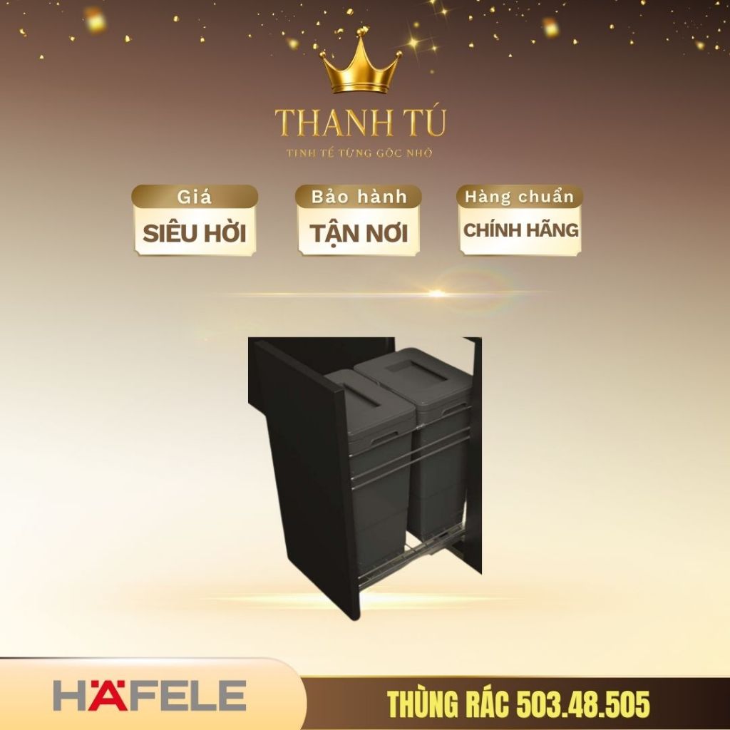 Thùng Rác Âm Tủ Hafele Viola 503.48.505 – Dễ Dàng Lắp Đặt, Vệ Sinh Nhanh