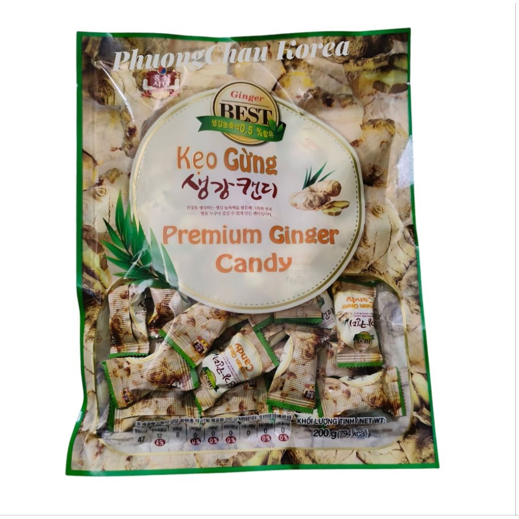 Kẹo Gừng cứng đóng gói VN (200g)