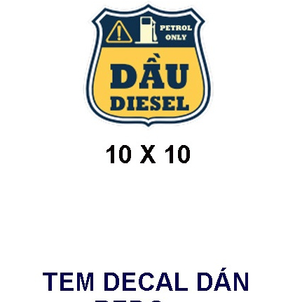 Tem Dán Nắp Bình Xăng Ô Tô – Sticker Xăng 95, Diesel Chống Thấm