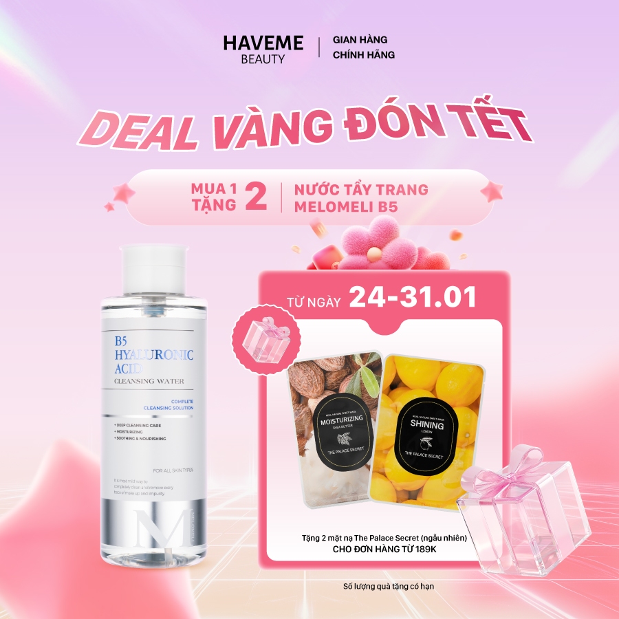 Nước Tẩy Trang B5 MELOMELI Làm Sạch Sâu Cấp Ẩm Làm Dịu Da Dành Cho Da Nhạy Cảm 550ml