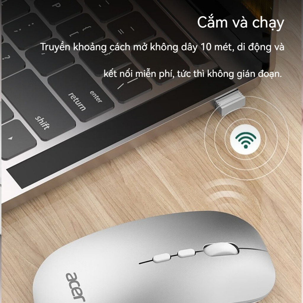 Acer Chuột Không Dây OMR050, 3 Chế Độ, Kết Nối Sạc Pin Đa Năng, Thiết Kế Siêu Nhẹ, 3 Mức DPI, Giảm 35% Áp Lực Cổ Tay | BigBuy360 - bigbuy360.vn
