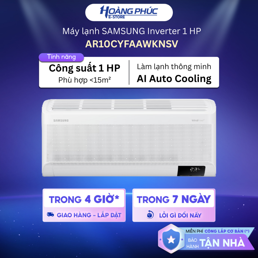 AR10CYFAAWKNSV - Điều Hòa SAMSUNG Bespoke AI WindFree™ 1HP F-AR10CYFAA {Toàn Quốc}