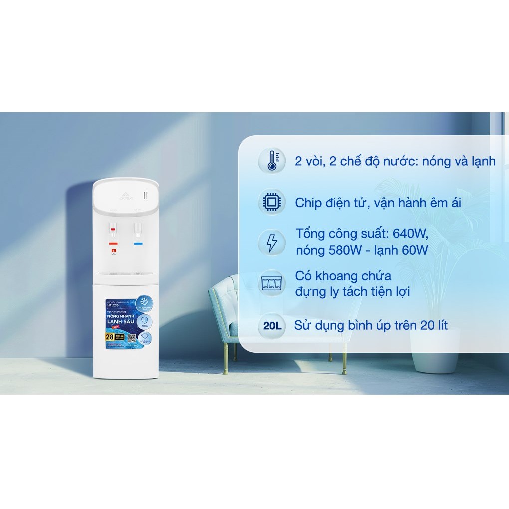 Cây nước nóng lạnh Hòa Phát HTL236 640W
