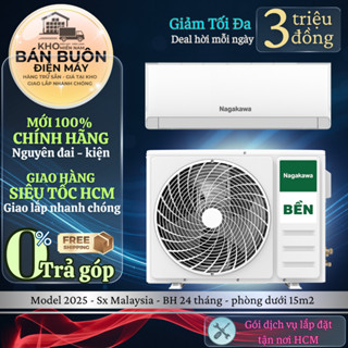 NIS-C09R2U51 Máy lạnh Nagakawa 1HP Inverter gas R32, dàn đồng, tiết kiệm điện NIS-C09R2U51