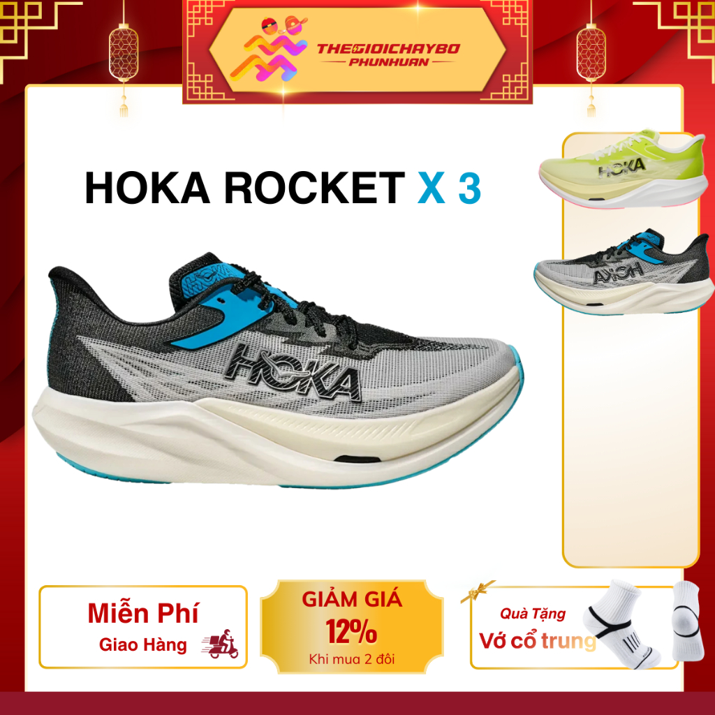 [Voucher 28%] Hoka Rocket X 3 - Giày Chạy Bộ Hoka Nam Nữ Chính Hãng