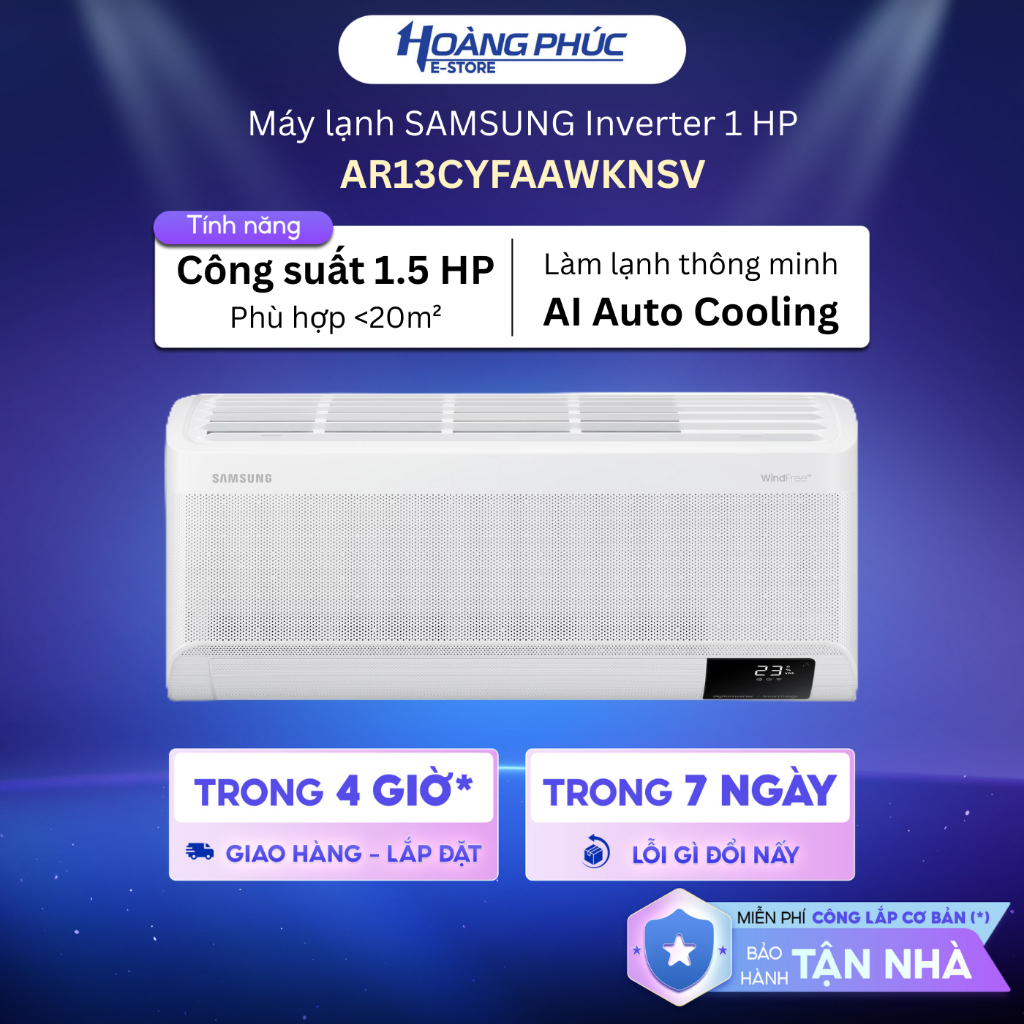 AR13CYFAAWKNSV - Điều Hòa SAMSUNG Bespoke AI WindFree™ F-AR13CYFAA {Toàn Quốc}