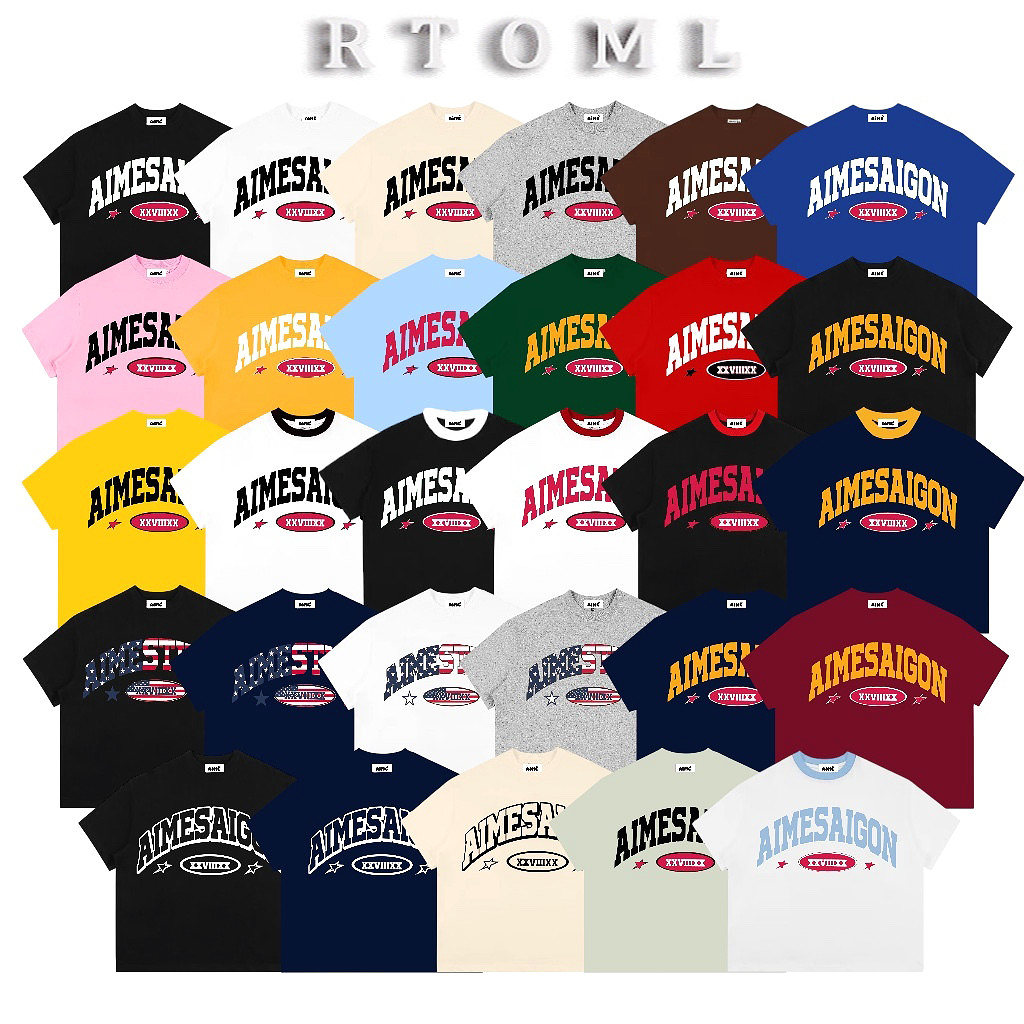 Áo Thun Nam Nữ Form Rộng Cotton Cổ Tròn in "AIMESAIGON XXVIIIXX"