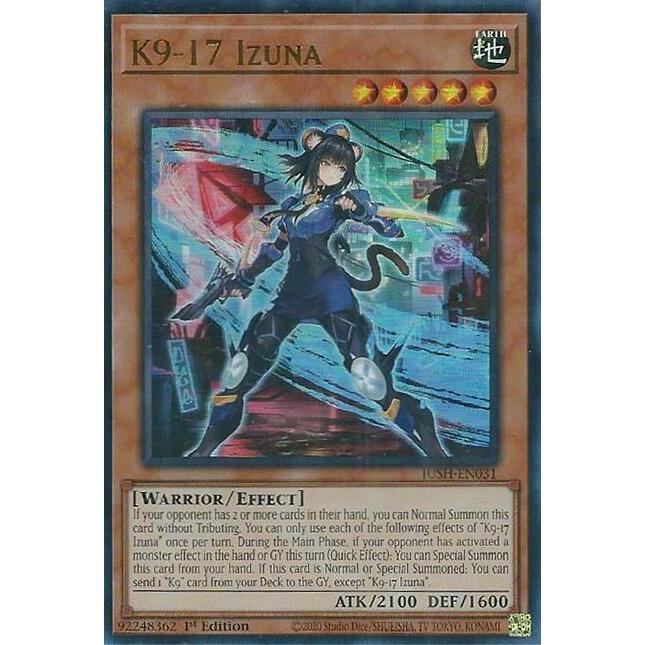 Thẻ Bài YuGiOh Mã JUSH-EN031 - K9-17 Izuna - Effect Monster - Ultra Rare