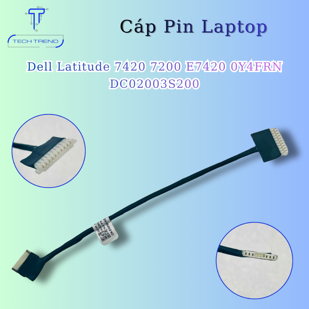 Cáp Pin Laptop Dell Latitude 7420 7200 E7420 0Y4FRN DC02003S200 New