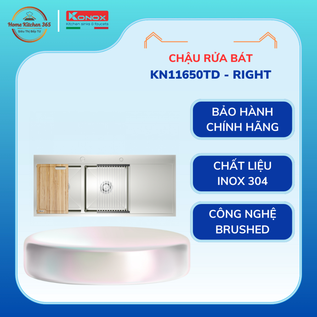Chậu Rửa Bát Konox KN11650TD – Bền đẹp, sang trọng, hàng chính hãng cao cấp