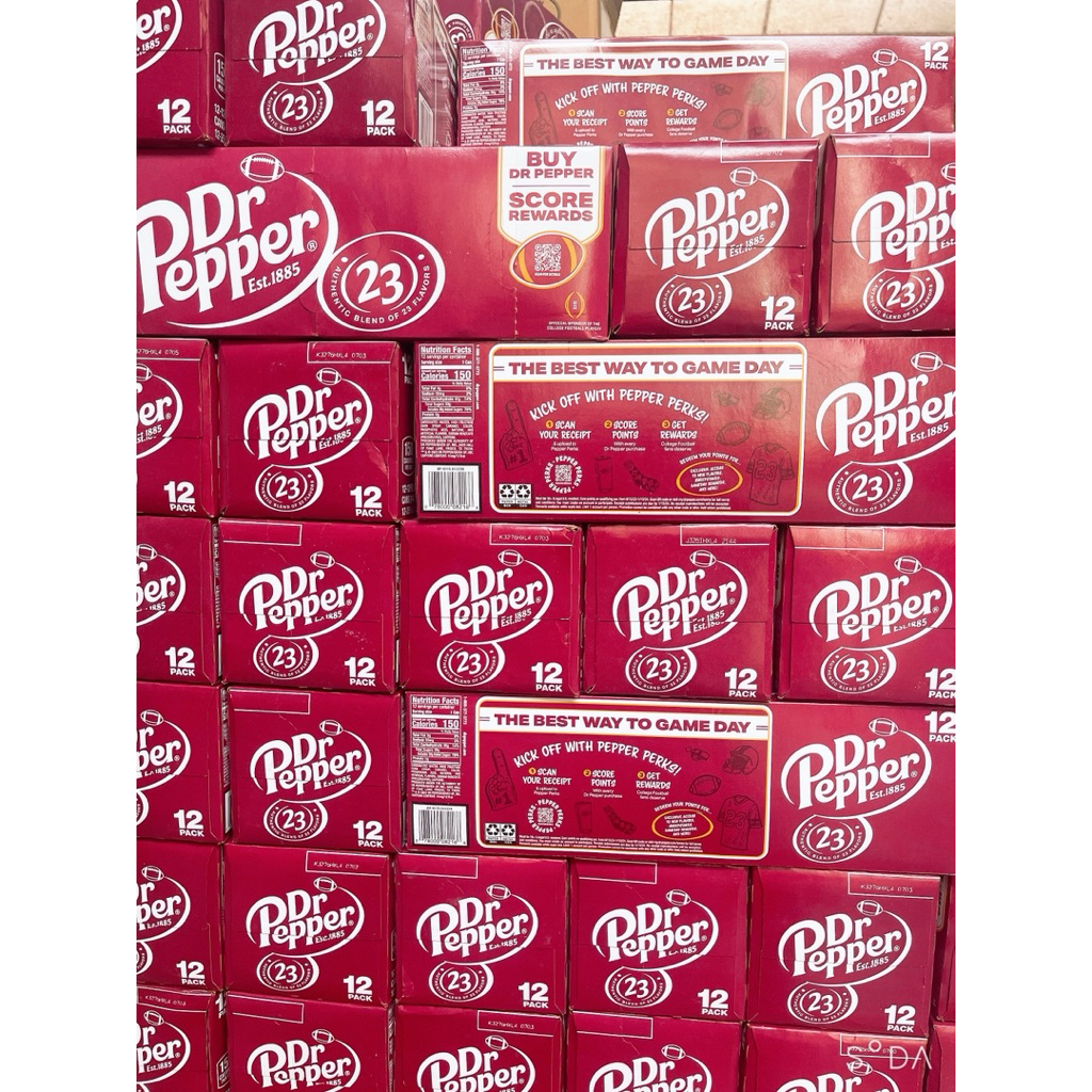 Nước có ga Dr Pepper và Pepper Cherry xuất xứ Mỹ 355ml : 1 lốc = 12 lon- Date 6/26- Hàng mới về