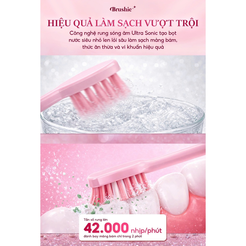 [GIÁ 615K LIVE SHOP] Bàn Chải Điện Brushie Ultra Lông Mềm, Tích Hợp Máy Rửa Mặt, Set Quà Tặng Cho Nữ, Quà Sinh Nhật LIS | BigBuy360 - bigbuy360.vn