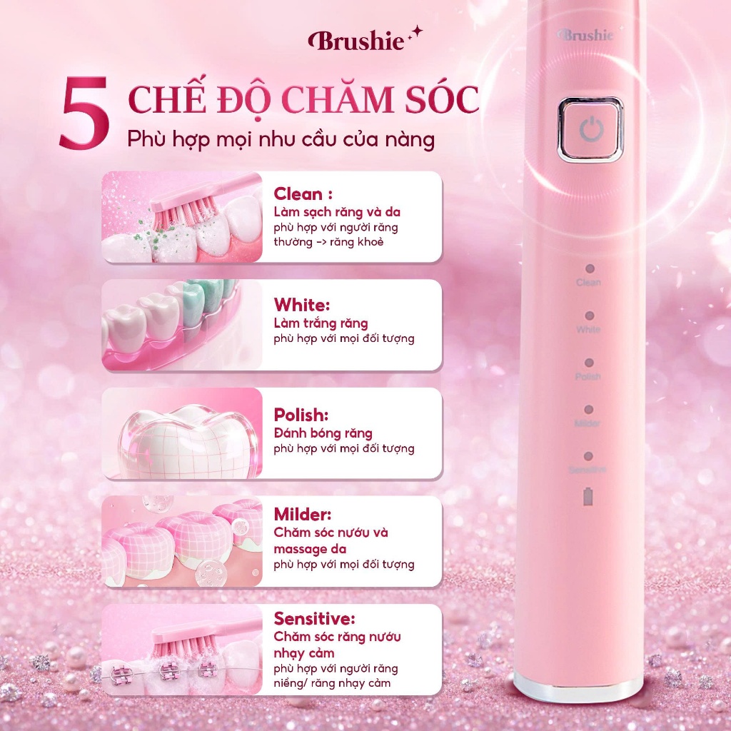 [GIÁ 615K LIVE SHOP] Bàn Chải Điện Brushie Ultra Lông Mềm, Tích Hợp Máy Rửa Mặt, Set Quà Tặng Cho Nữ, Quà Sinh Nhật LIS | BigBuy360 - bigbuy360.vn