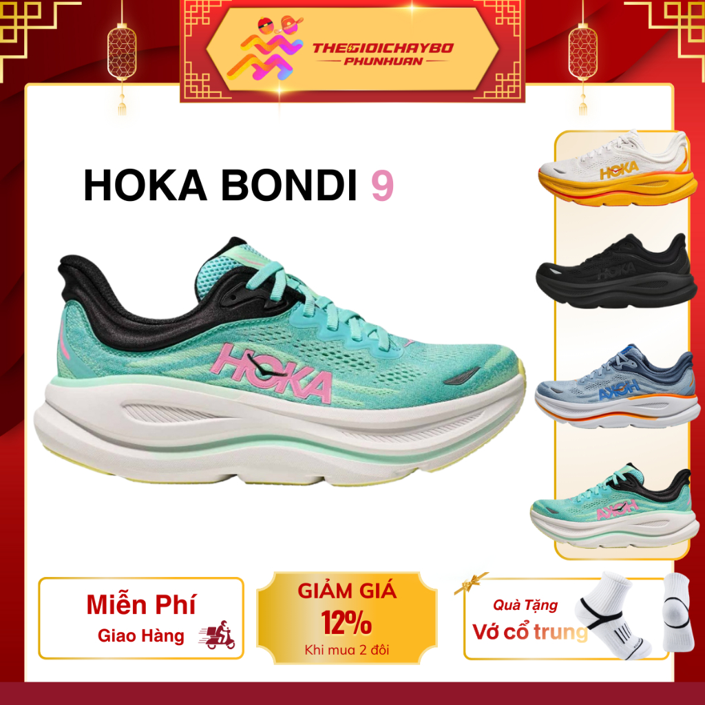 [Voucher 28%] Hoka Bondi 9 - Giày Chạy Bộ Hoka Nam Nữ Chính Hãng