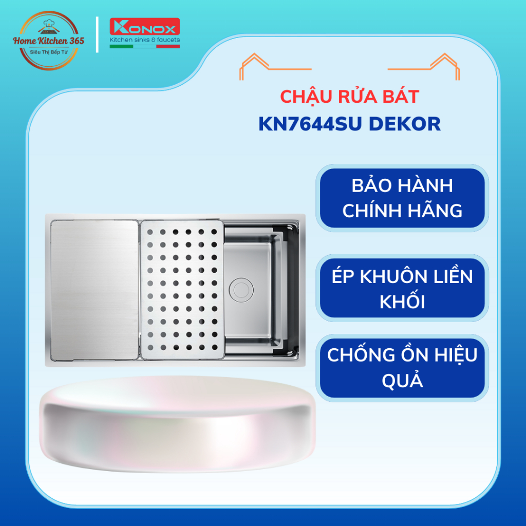 Chậu Rửa Bát Konox Dekor KN7644SU – Chậu Rửa 1 Hộc Âm Bàn Sang Trọng Undermount Sink