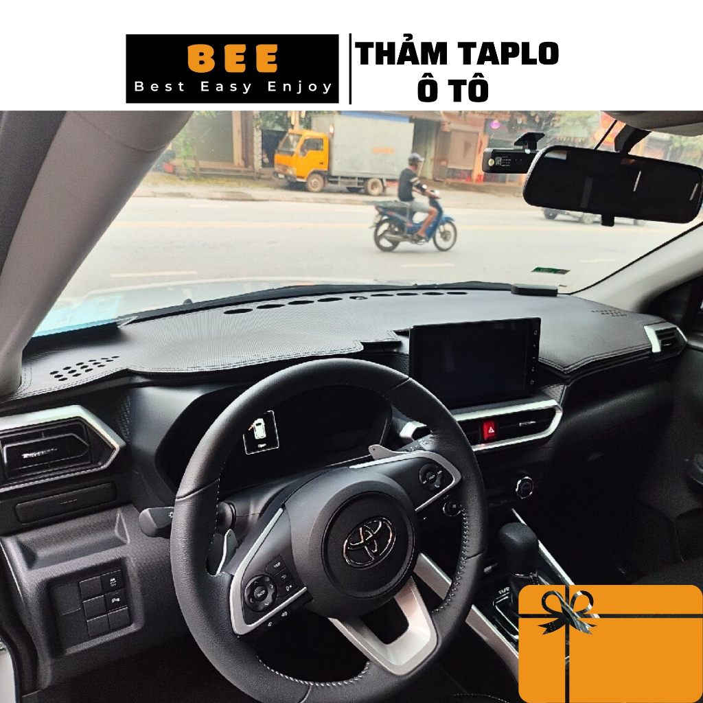 Thảm taplo ô tô TOYOTA CAMRY ALTIS VELOZ YARIS CROSS VIOS WIGO RAIZE RUSH AVANZA HILUX kèm logo theo