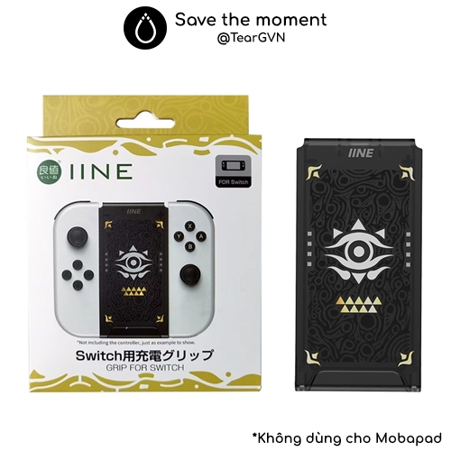 Grip sạc hình chữ nhật IINE họa tiết Zelda cho Joy-con Nintendo Switch OLED / Switch 1