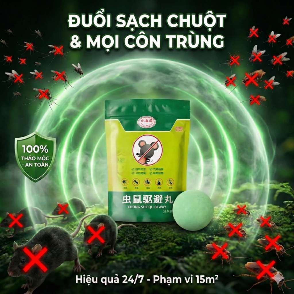 đuổi chuột và côn trùng có khả năng hiệu quả lâu dài một viên sử dụng được hai tháng Viên