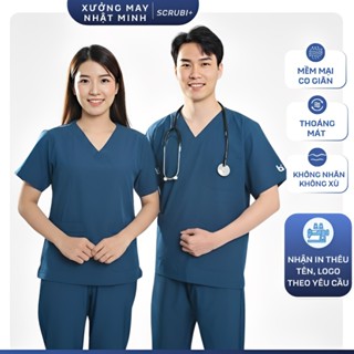 Bộ scrubs đồng phục spa vải co giãn, đồng phục thẩm mỹ viện,phòng khám, bộ quần áo điều dưỡng,dược sĩ,thẩm mỹ viện