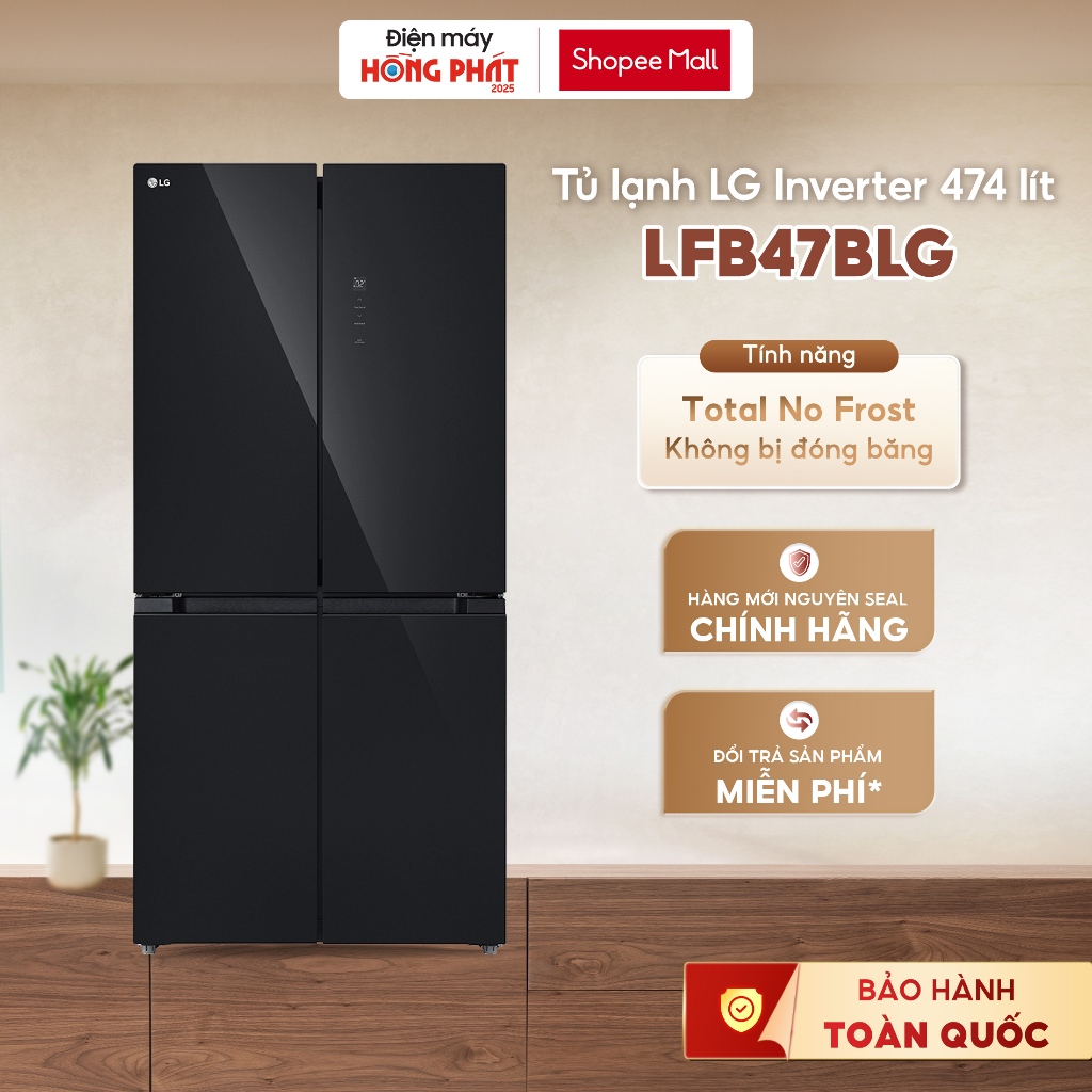 LFB47BLG | Tủ lạnh LG French Door Mặt Gương Màu Đen 474L LFB47BLG [FREESHIP HCM]