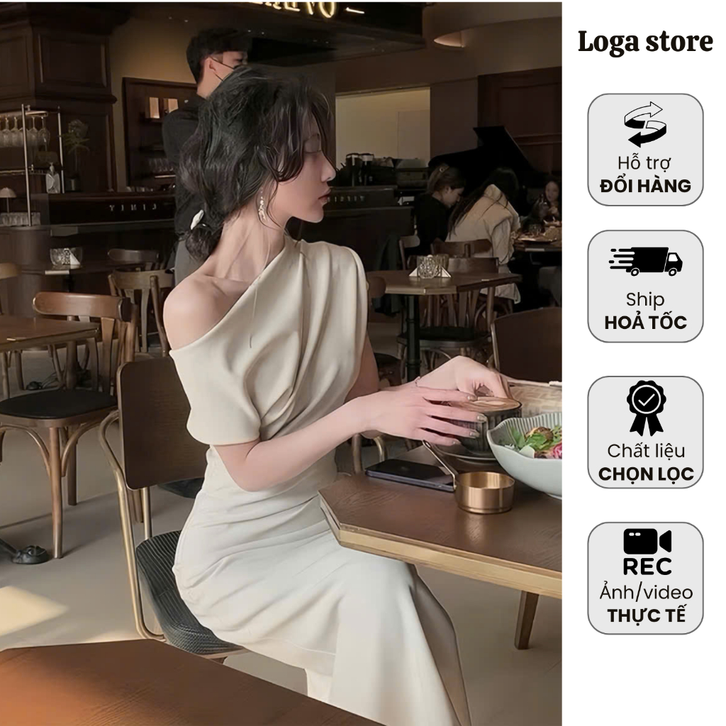 Đầm Body Đi Hẹn Hò Nữ Dáng Dài Sang Chảnh 2 Lớp , Váy Body Trễ Vai Che Khuyết Điểm Đi Dự Sự Kiện Log