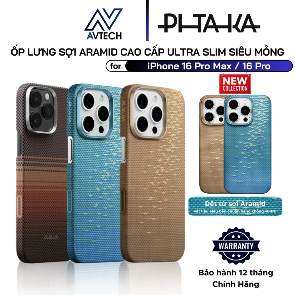 [iPhone 16 Series] Ốp Lưng Siêu Mỏng Pitaka cho iPhone 16 Pro Max / 16 Pro, Ultra Slim with PitaTap