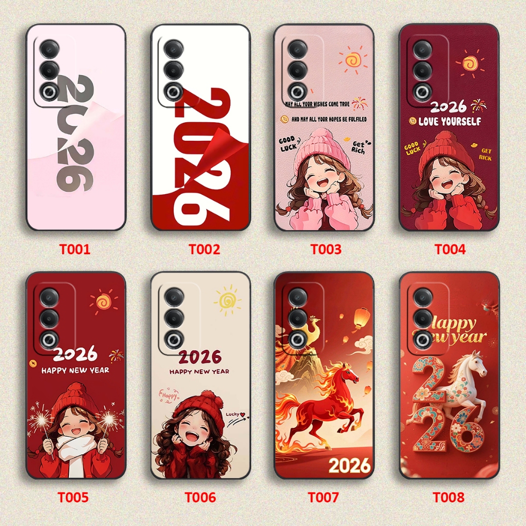 Ốp lưng OPPO A3X 5G / A3 PRO 5G / A5i PRO 5G / A80 5G hình happy new yead