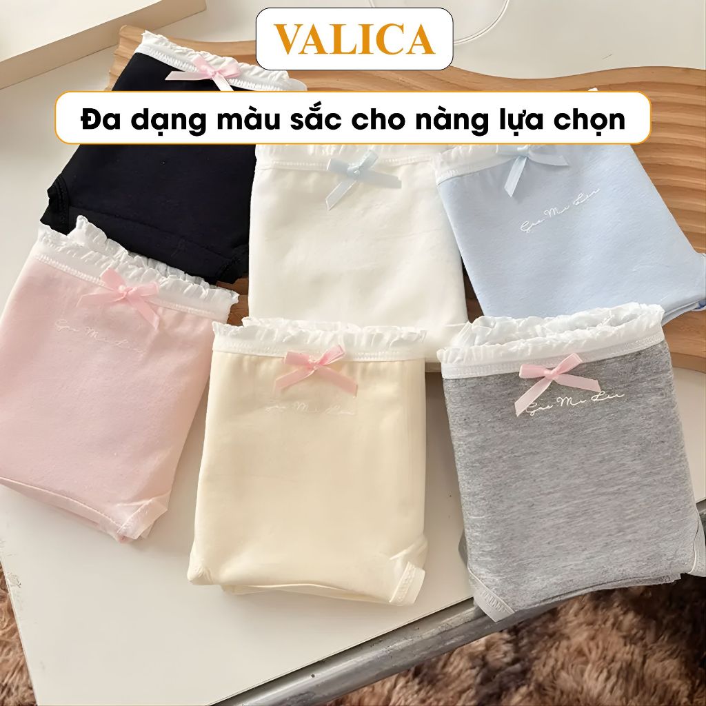 [2026] Quần Lót Nữ Cotton Viền Ren Siêu Xinh - Đáy May Kháng Khuẩn Co Giãn Ôm Vừa Vặn VALICA L4119