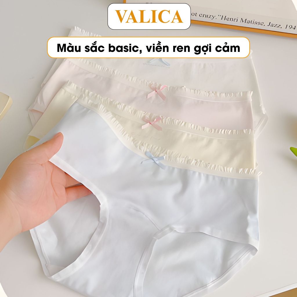 [ BST 2026 ] Quần Lót Nữ Cotton Viền Ren Mềm Mại - Quần Lót Cotton Thoáng Mát Đáy May Kháng Khuẩn VA
