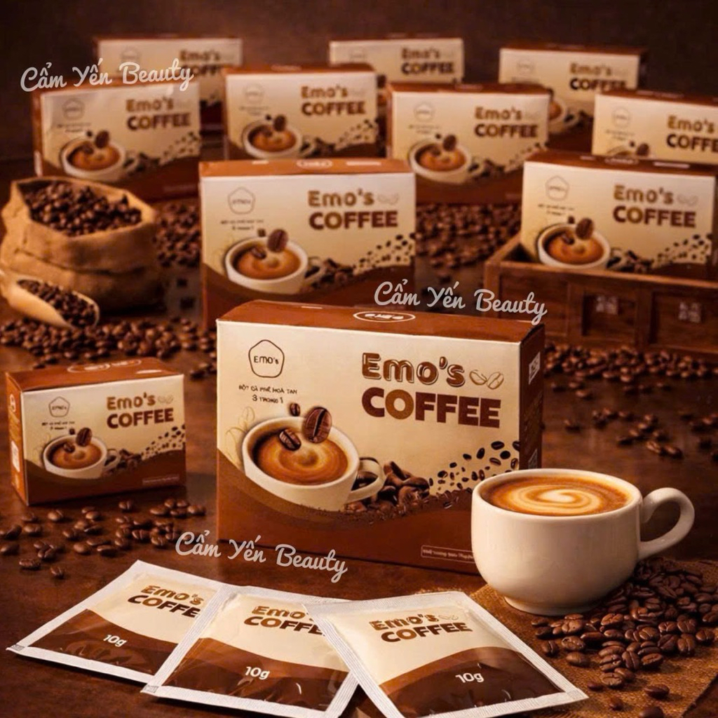 (PHIÊN BẢN MỚI) Bột Cà Phê Emo Giảm Cân Thơm Ngon - Hộp 7 Gói Emo coffee