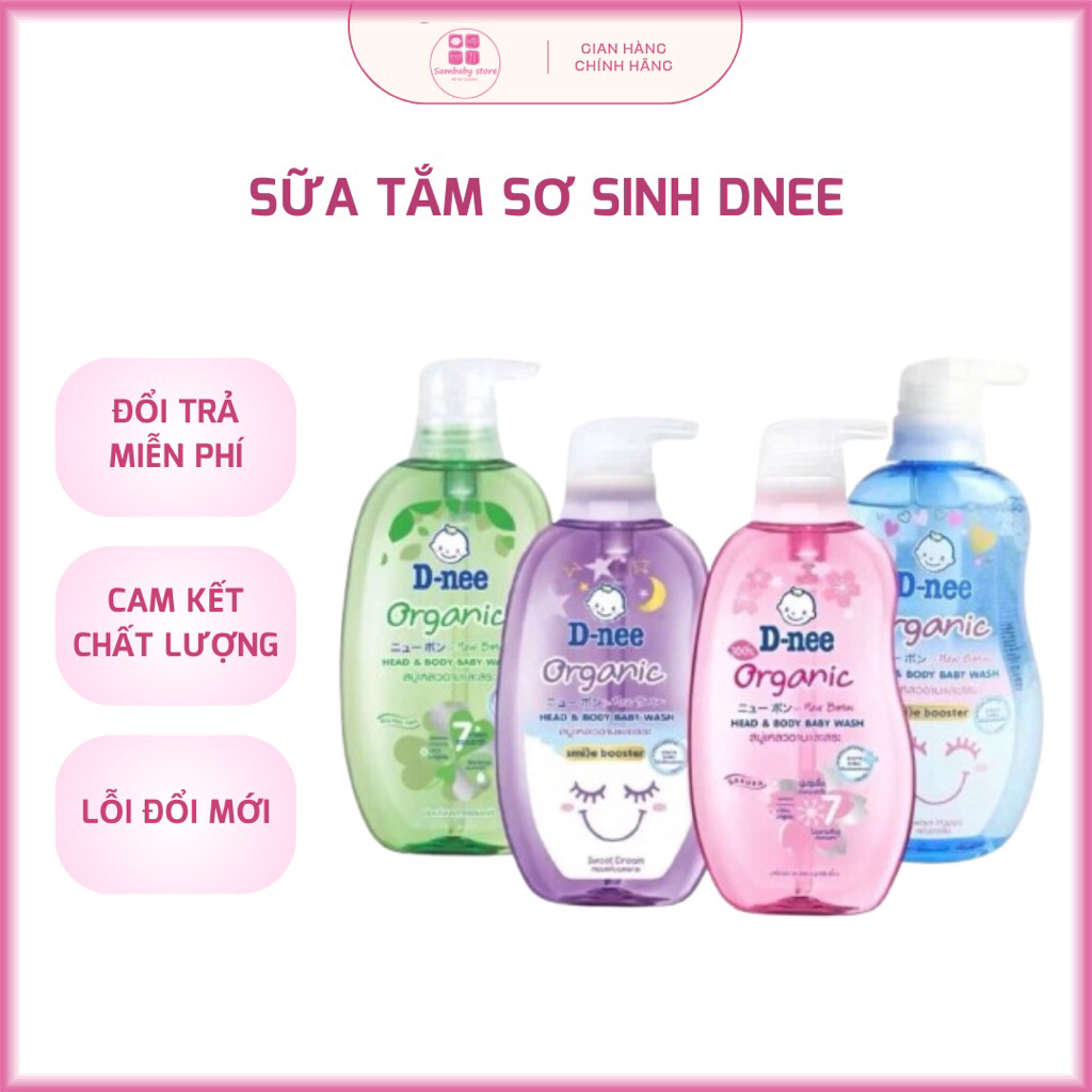 Sữa tắm gội Dnee 380ml/800ml, tắm gội toàn thân cho bé Dnee Organic chính hãng, an toàn, dịu nhẹ