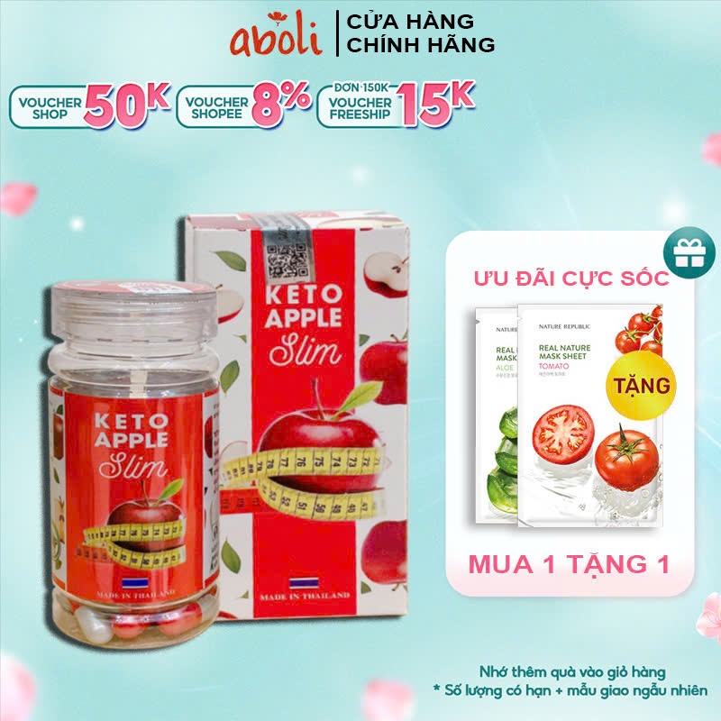 Trà Thảo Mộc Giảm Cân Keto Apple Slim Thái Lan 30 Viên hỗ trợ giảm cân giảm mỡ thừa