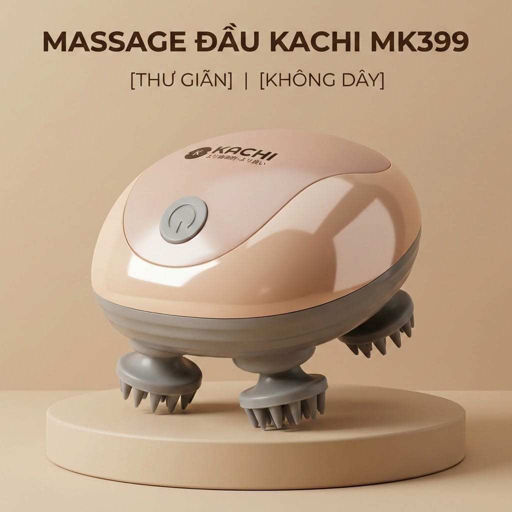 Máy Massage Đầu Không Dây Kachi MK399 – Giải Pháp Thư Giãn Hiệu Quả Cho Người Bận Rộn