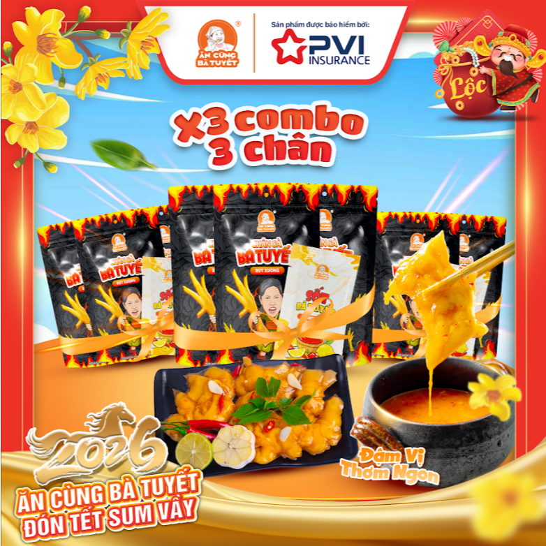 X3 COMBO 3 CHÂN GÀ KÈM GÓI SỐT - ĂN CÙNG BÀ TUYẾT M114