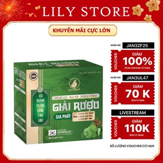 Nước uống giải rượu, mát gan Gia Phát Hộp 20 Gói Chống say giúp tỉnh táo Giải Độc Mát Gan