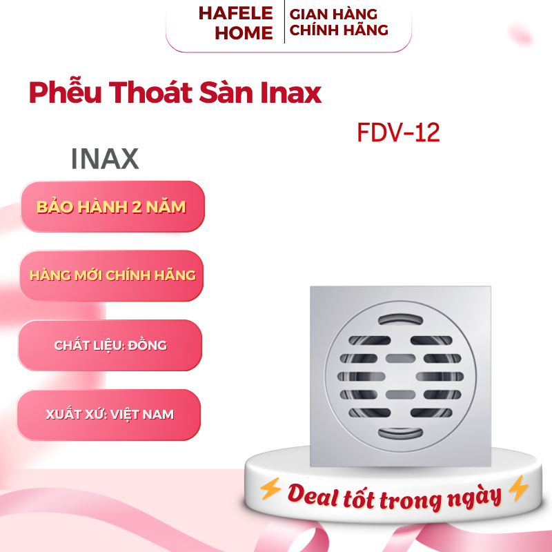 Phễu Thoát Sàn INAX FDV-12 - Chất Liệu Inox 304 Cao Cấp - Thiết Kế Hiện Đại - EEH