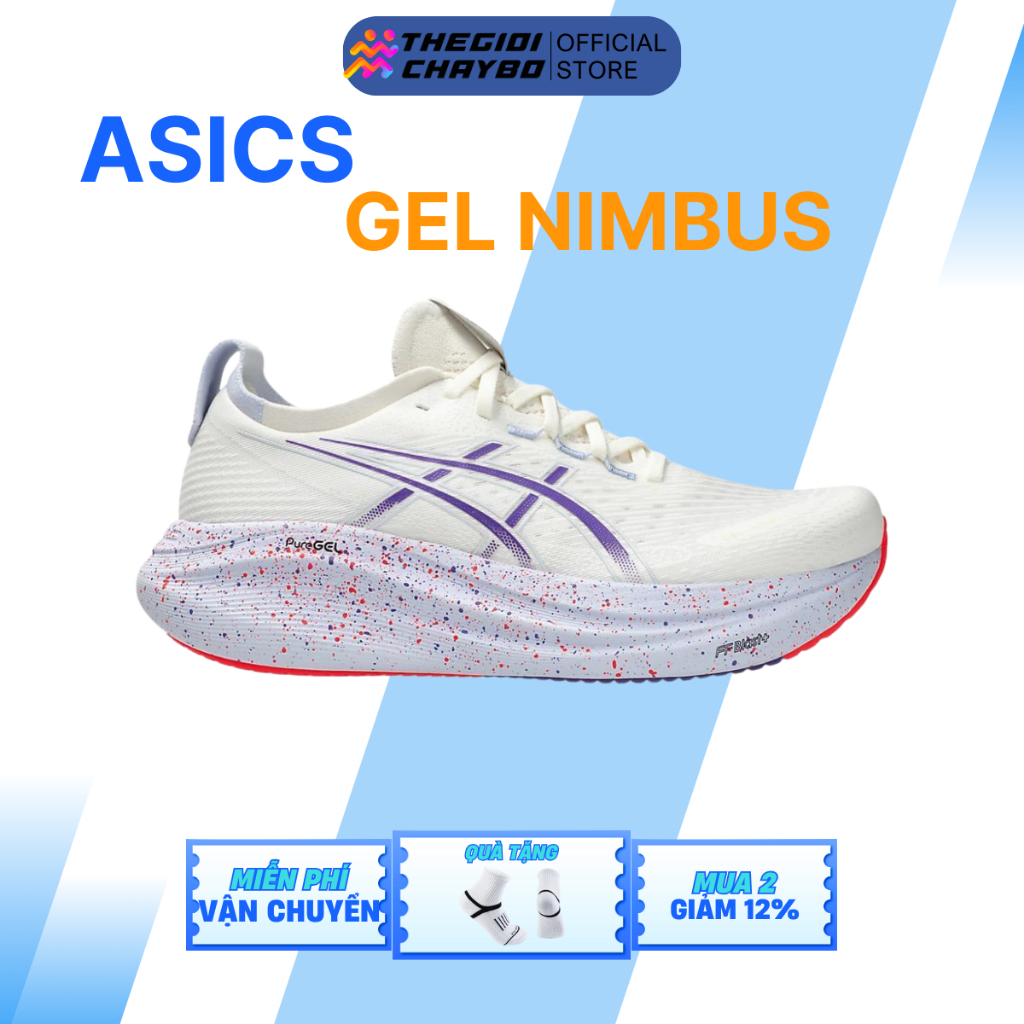 Asics Gel Nimbus 27 Tokyo - Giày Chạy Bộ Nam/Nữ Asics Êm Ái, Nhẹ Chân, Thoáng Khí