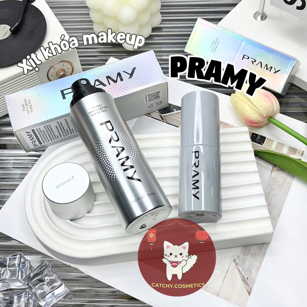 [PRAMY] Xịt Khóa Nền Makeup Pramy Vỏ Bạc, Artist Setting Spray (100ml, 30ml)