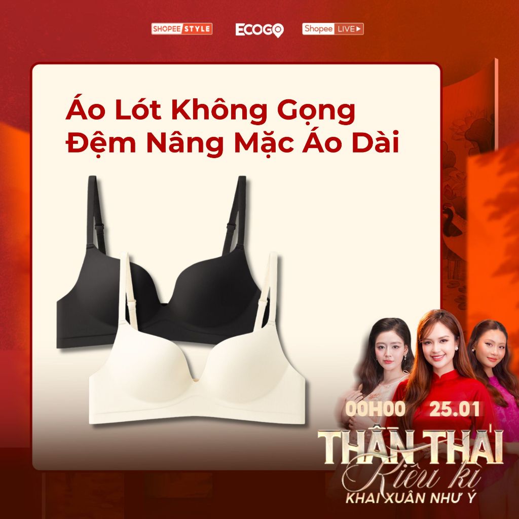 Combo 2 Áo ngực không gọng, đệm 2-3cm Bradina Perfect Fit2 cup chéo, tạo khe ngực cho nữ ALKG12