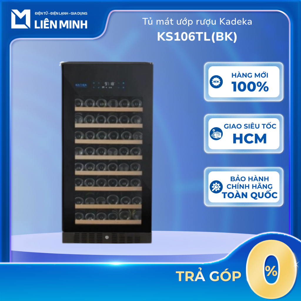 KS106TL(BK) - Tủ Rượu Kadeka Trữ 106 Chai, Nhiệt Độ 5‑22 °C, Inverter – Bảo Hành Chính Hãng