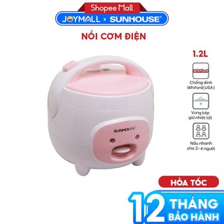 Nồi Cơm Điện Mini Sunhouse SHD8217W 1.2L, Hàng Chính Hãng, Nắp Liền, Lòng Nồi Chóng Dính - JoyMall