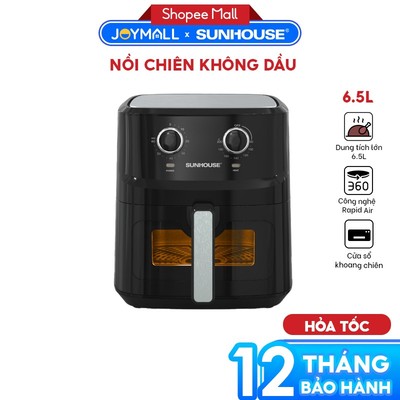 Nồi Chiên Không Dầu Sunhouse SHD4030 6.5L, Hàng Chính Hãng, Công Nghệ Rapid Air, Bền Bỉ- JoyMall